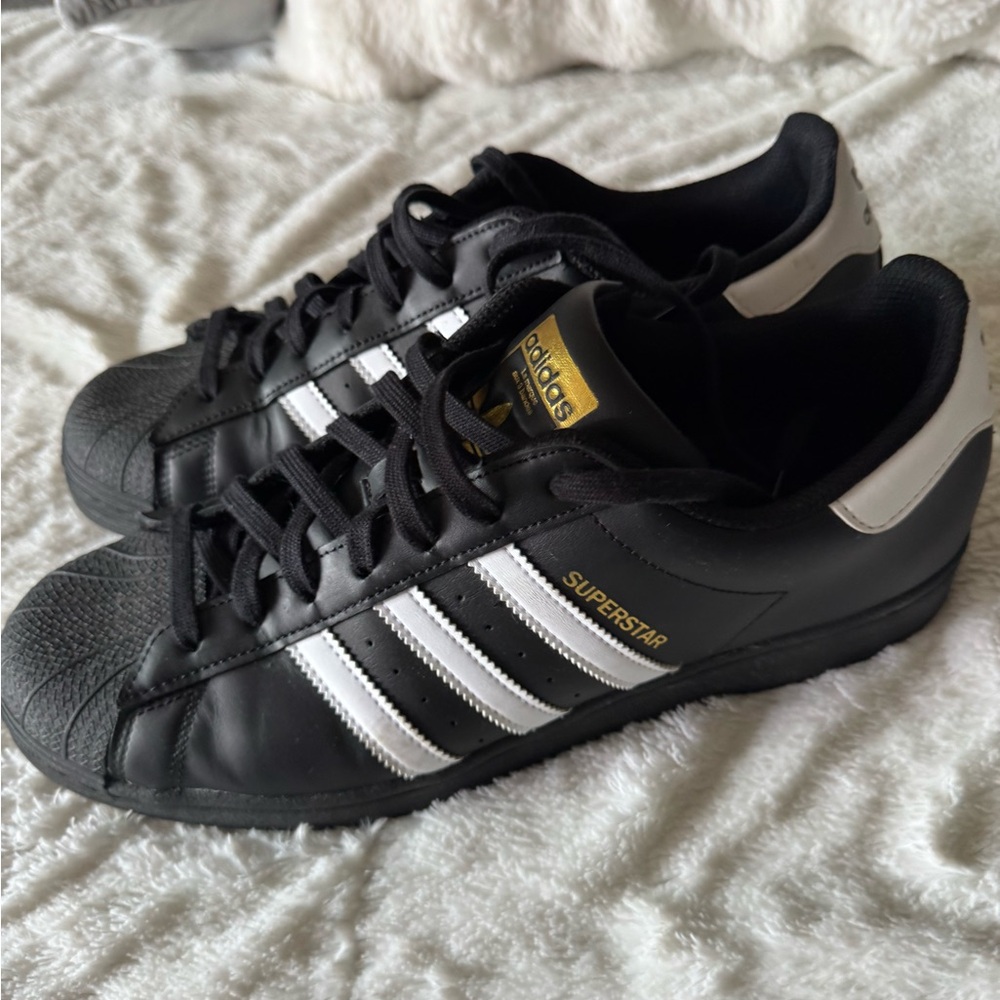 Adidas Black and White Superstar Sneakers